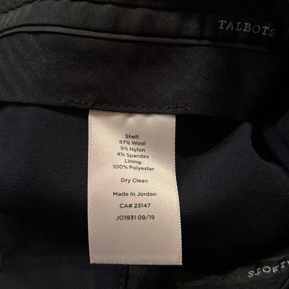 Talbots Barely Boot Lightweight Wool Dress Pants High Rise Navy Blue Stretch 16 - Picture 6 of 6